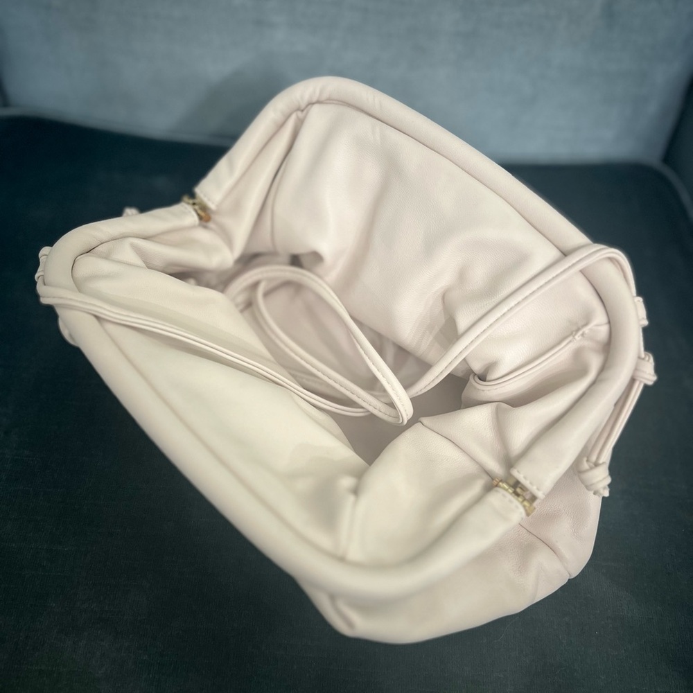Soft Ruched Cream Clutch - Picture 3 of 3